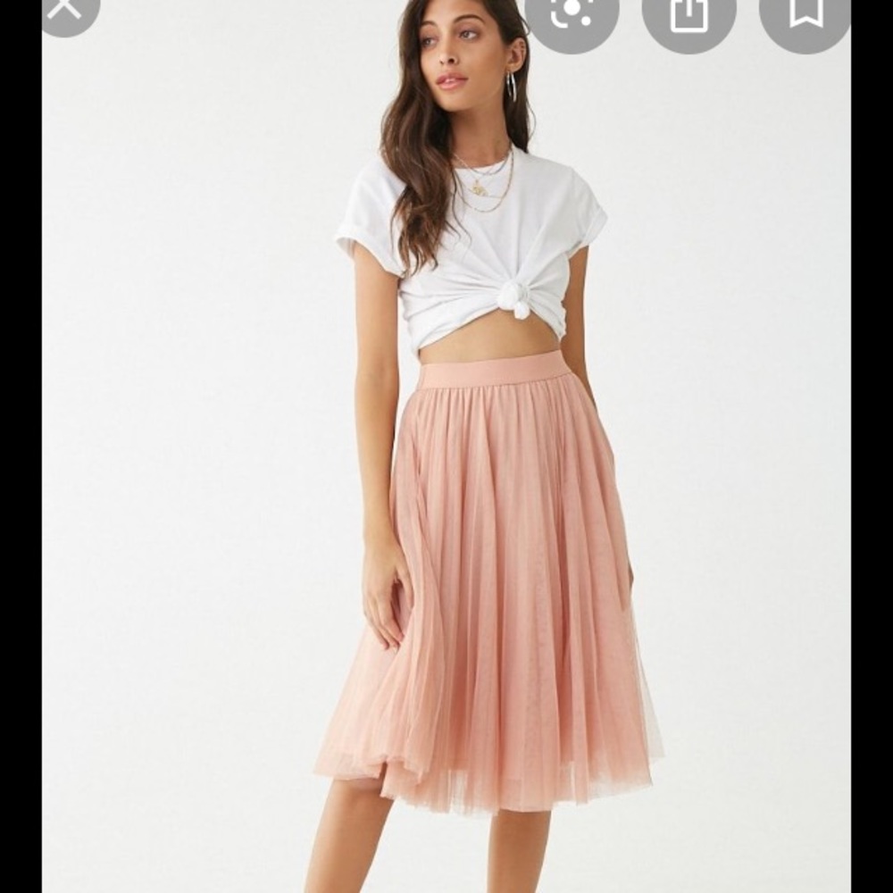 Pink Pleated Tulle Skirt Forever 21 ISO